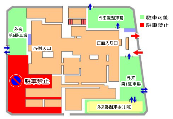 西口駐車場制限について