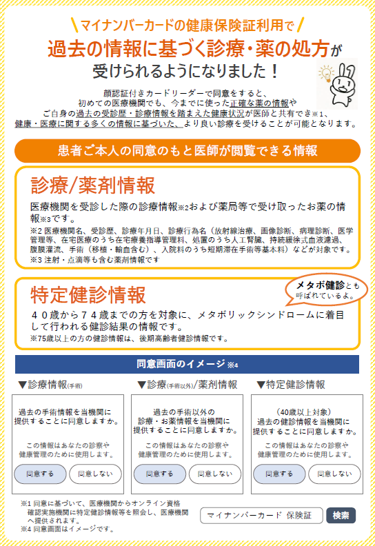 マイナ診療情報・薬剤情報・特定健診情報